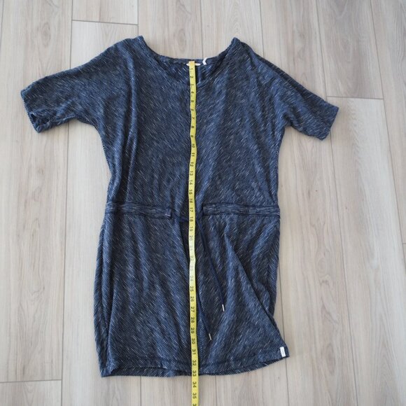 Vintage Woolrich Extra Large Drawstring Waist Navy Striped Dress 100% Cotton - Picture 13 of 13